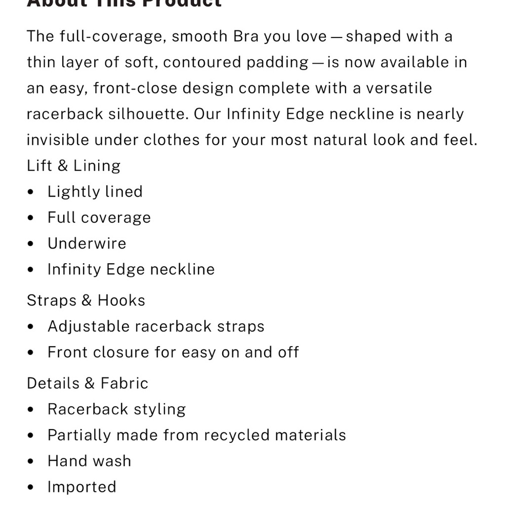 Victorias Secret Bra Body by Victoria Lightly Lined Front Close Full Coverage - Picture 4 of 8